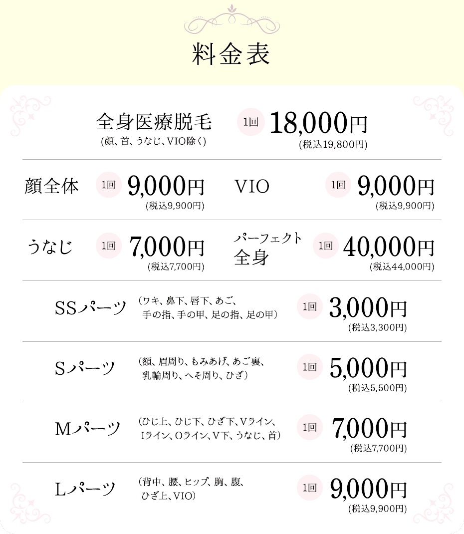 料金表