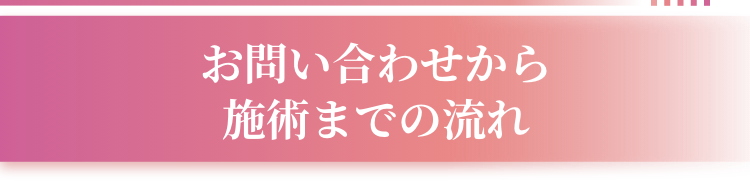 お問い合わせから施術までの流れ