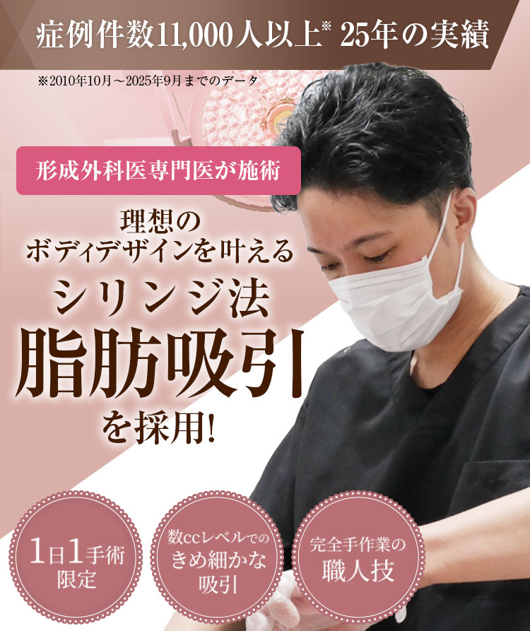 理想のボディデザインを叶える シリンジ法脂肪吸引を採用！