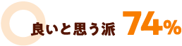 良いと思う派74%
